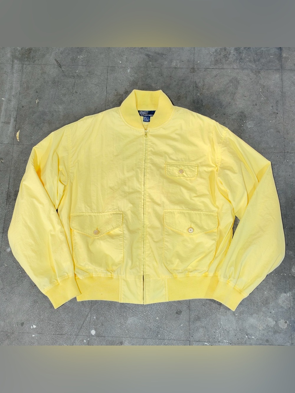 Vintage Polo Ralph Lauren Summer Flight Jacket Men's Rare Size Medium 90s Yellow